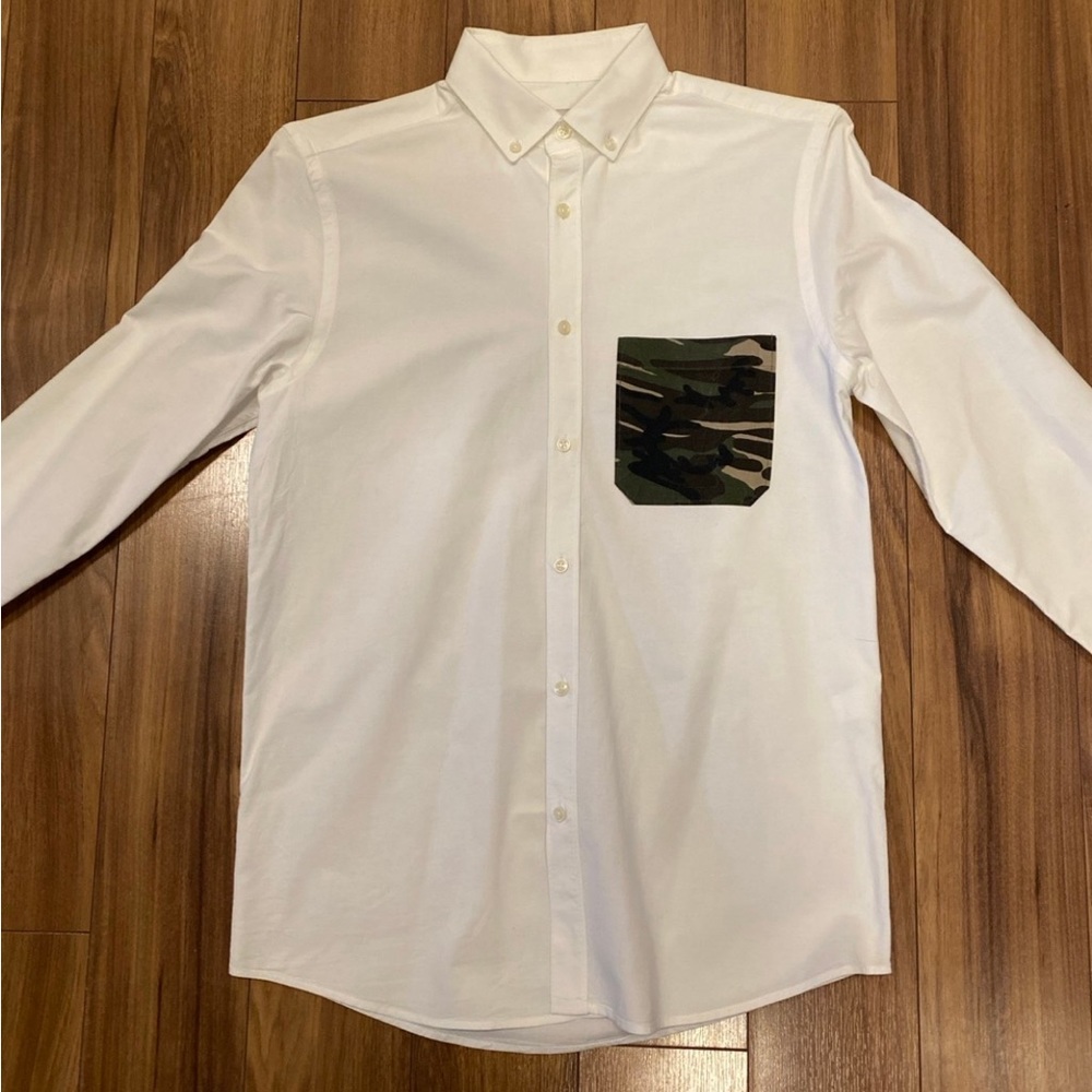 Zara Mens White Collared Shirt Size Small